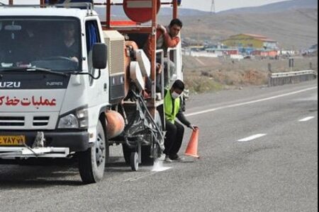 اجرای ۴۳۰ کیلومتر خط کشی در جاده های همدان