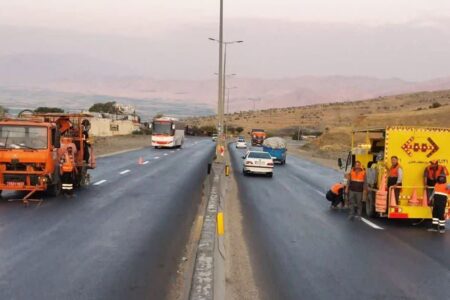 اجرای ۳۲۰۰ کیلومتر خط‌کشی در راه‌های همدان طی سال گذشته